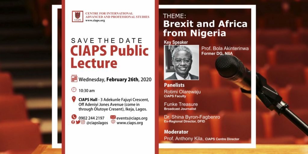 CIAPS Public Lecture - Brexit: Africa from Nigeria